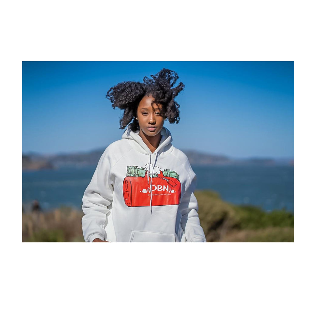 WHITE MAKING MONEY MOVES INSCRIPTION soft  hoodie