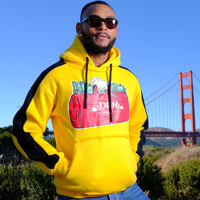 SECURE THE BAG YELLOW STRIPE HOODIE