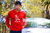 RED KOREAN FLORAL EMBROIDERED HOODIE  WITH MONEY MAKING MOVES INSCRIPTION